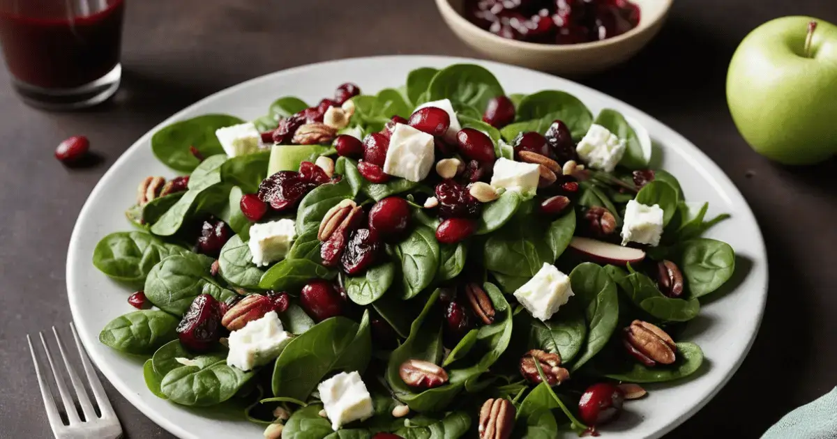 Delicious Fall Salad with Cranberry Vinaigrette